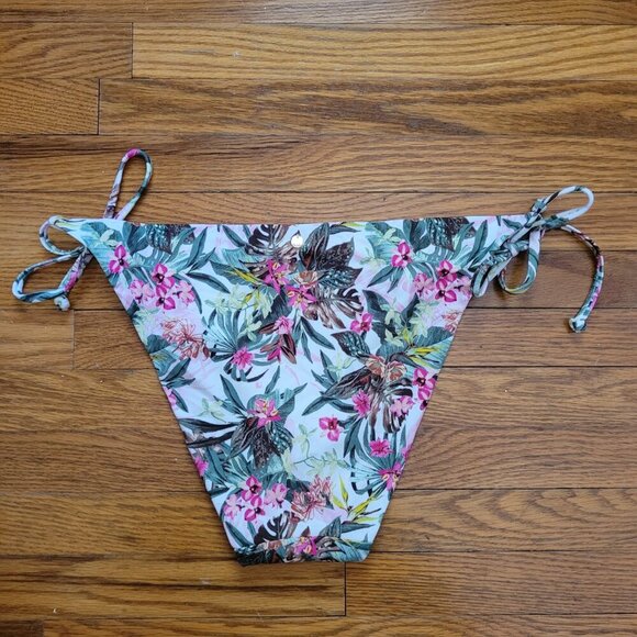 NWT VICTORIA'S SECRET | Floral Tropical Side Tie Bikini Swim Bottom | Sz. L - Picture 8 of 9
